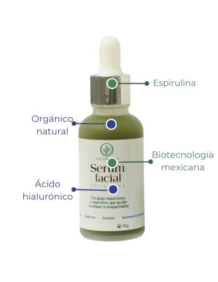 Serum Espirulina Serum facial hidratante con Espirulina, Ácido Hialurónico y Complejo vitamínico 30 g - Imagen 2