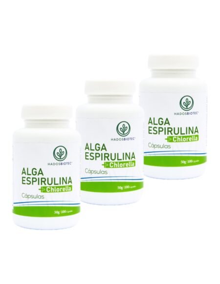 ¡PROMO!  Set de 3 botes de cápsulas de espirulina + chlorella