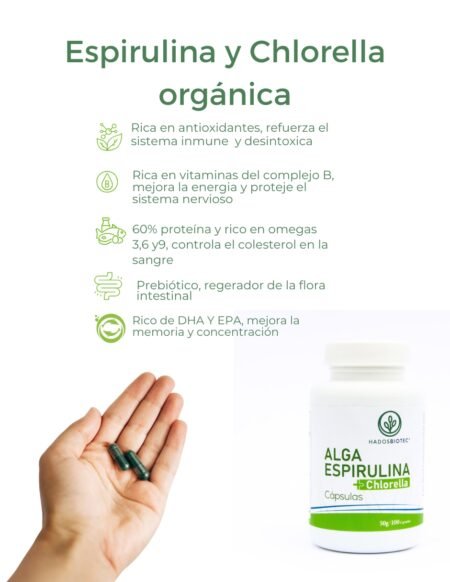 ¡PROMO!  Set de 3 botes de cápsulas de espirulina + chlorella - Imagen 3