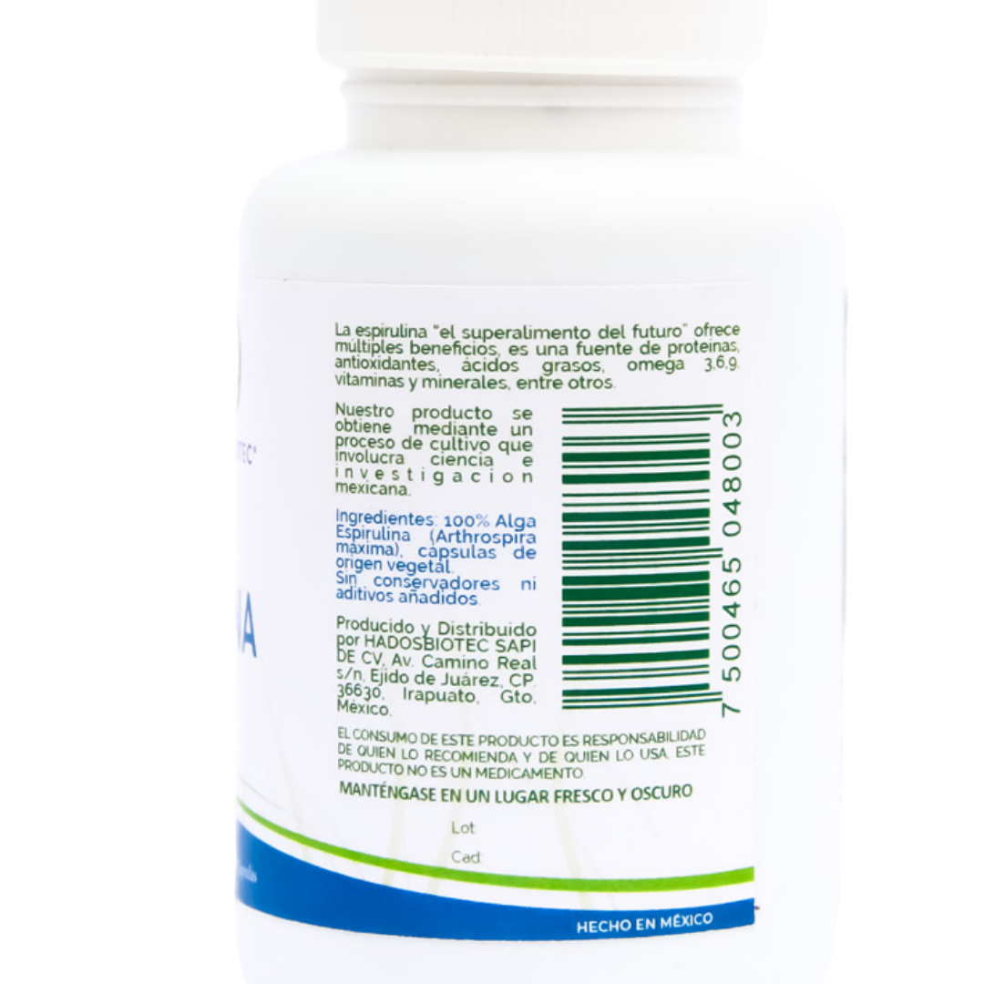 Pack 5 Botes Cápsulas de Alga Espirulina Máxima Premium 100 Cápsulas 50 g c/u Ingredientes Naturales sin Conservadores sin Aditivos Rinde 170 Días - Imagen 6